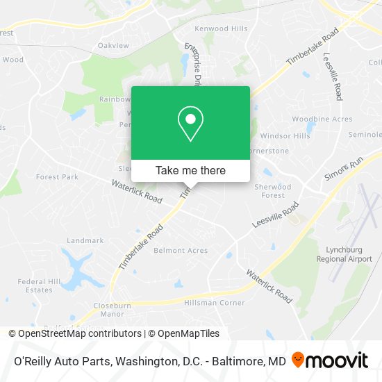 O'Reilly Auto Parts map