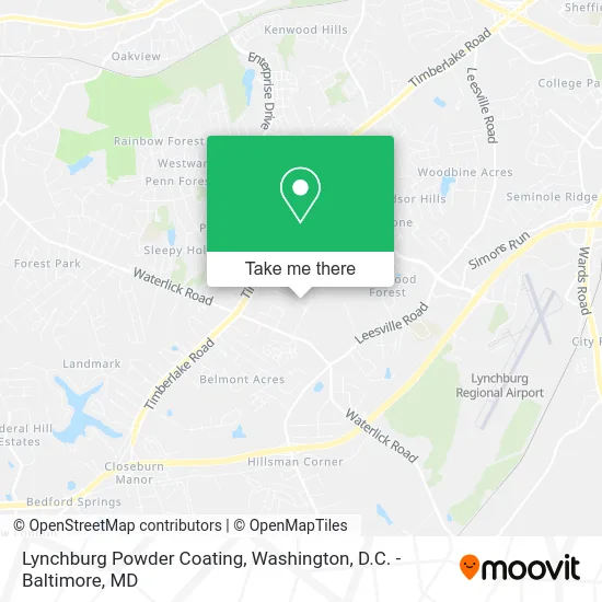 Lynchburg Powder Coating map