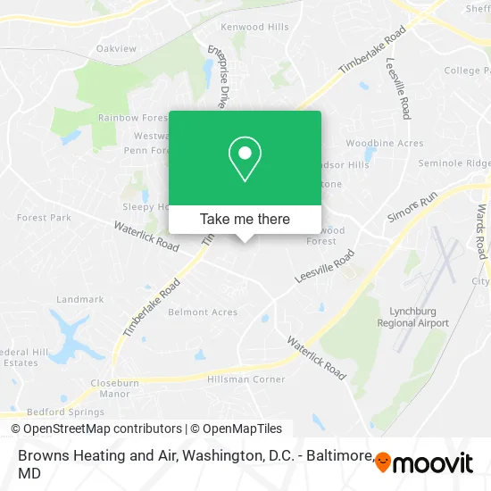 Browns Heating and Air map