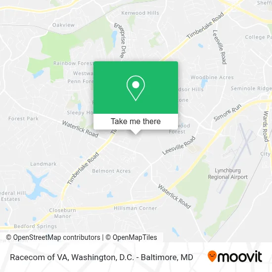 Racecom of VA map