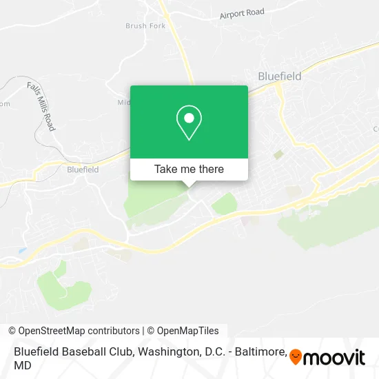 Bluefield Baseball Club map