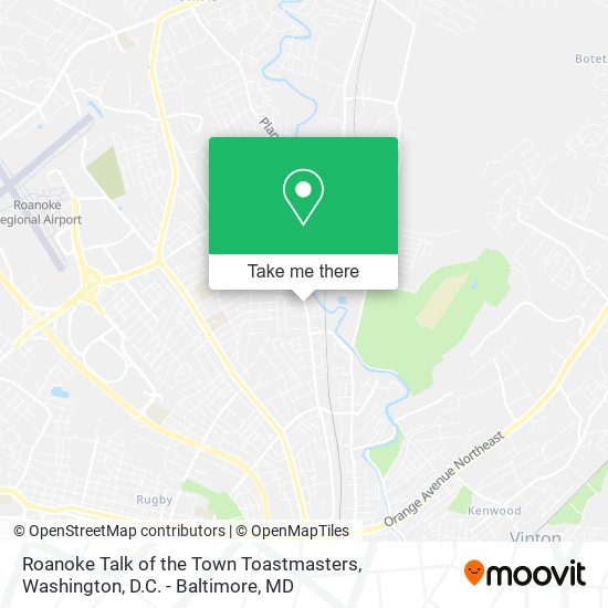 Mapa de Roanoke Talk of the Town Toastmasters