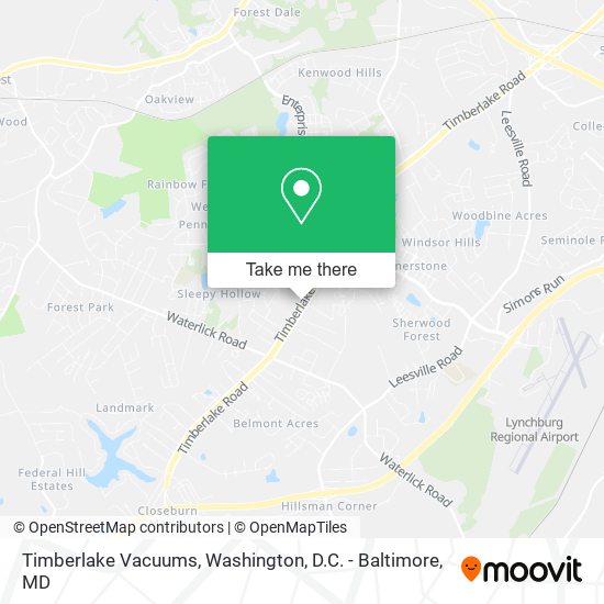 Mapa de Timberlake Vacuums