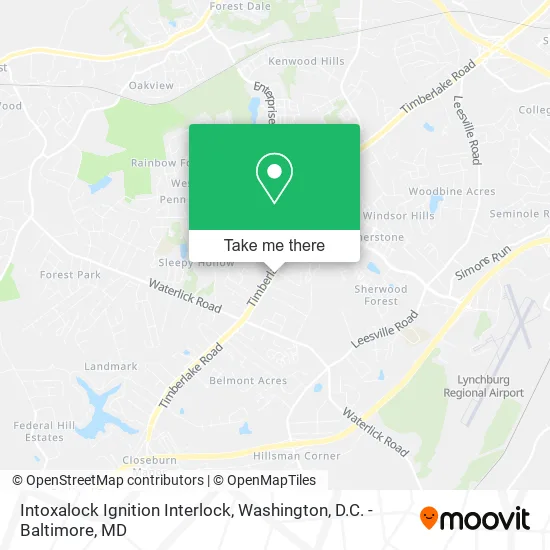 Mapa de Intoxalock Ignition Interlock