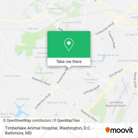 Timberlake Animal Hospital map