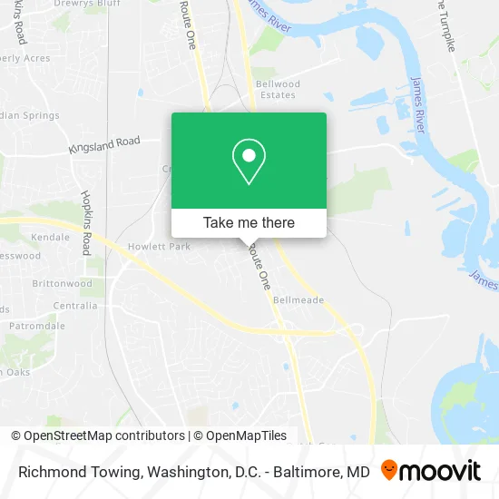 Richmond Towing map