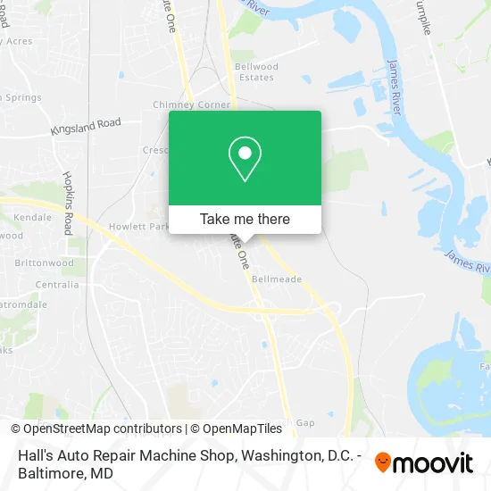 Hall's Auto Repair Machine Shop map