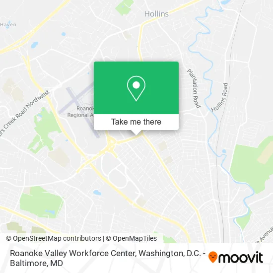 Mapa de Roanoke Valley Workforce Center
