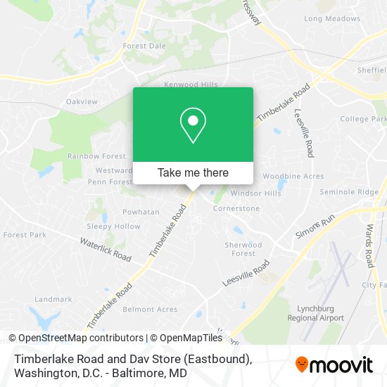 Timberlake Road and Dav Store (Eastbound) map