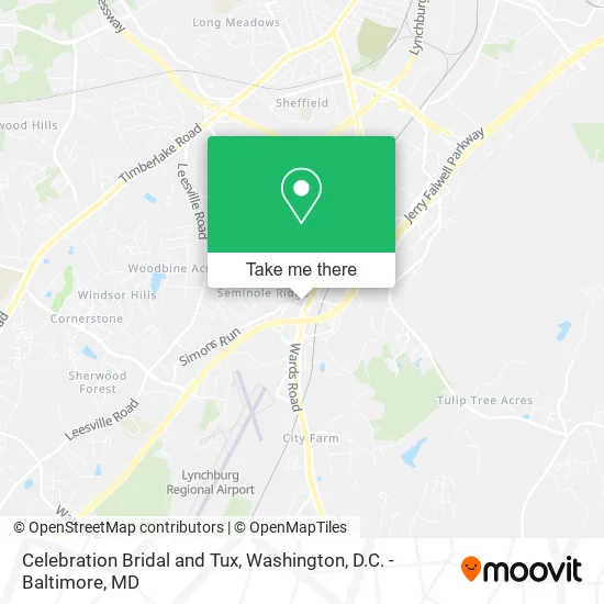 Celebration Bridal and Tux map
