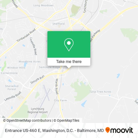 Entrance US-460 E map