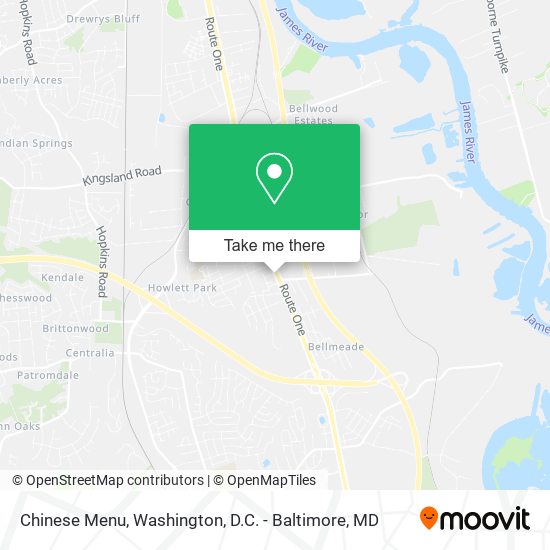 Chinese Menu map