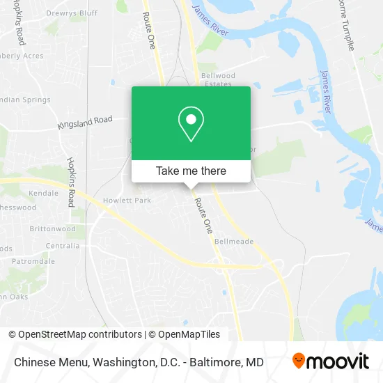 Chinese Menu map