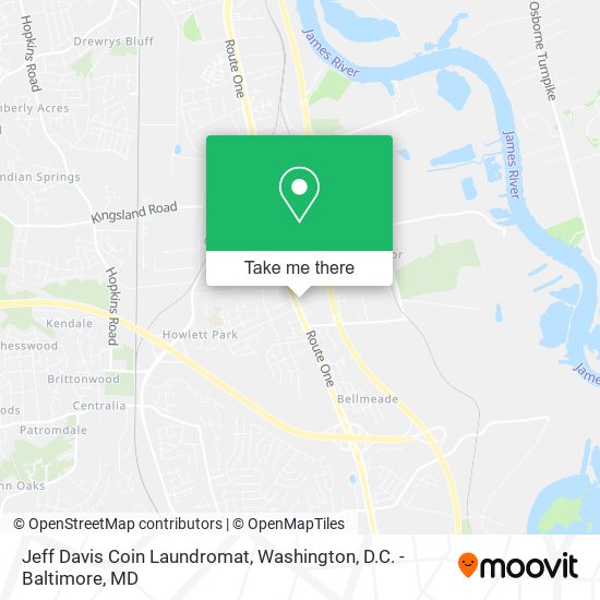 Mapa de Jeff Davis Coin Laundromat