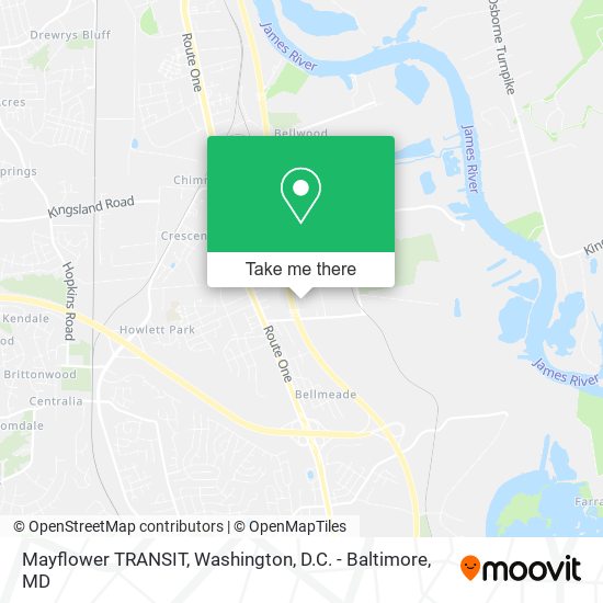 Mayflower TRANSIT map