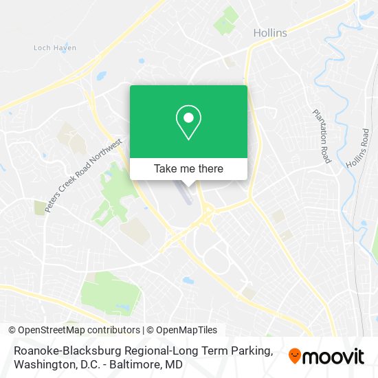 Roanoke-Blacksburg Regional-Long Term Parking map