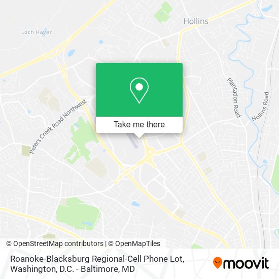Roanoke-Blacksburg Regional-Cell Phone Lot map