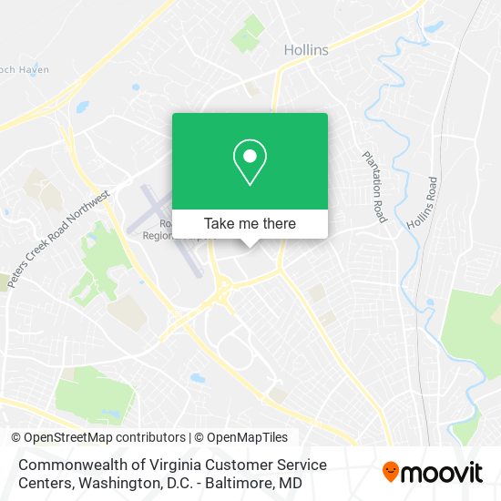 Commonwealth of Virginia Customer Service Centers map