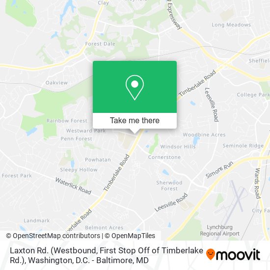 Laxton Rd. (Westbound, First Stop Off of Timberlake Rd.) map