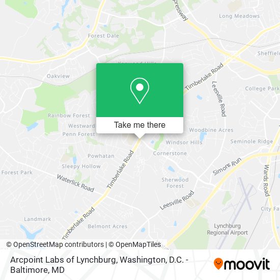 Arcpoint Labs of Lynchburg map