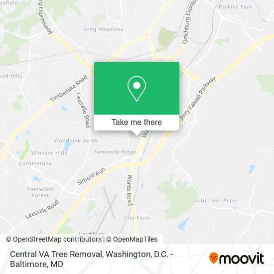 Central VA Tree Removal map