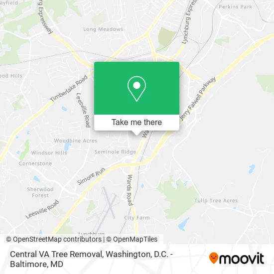 Central VA Tree Removal map