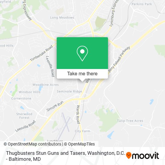 Thugbusters Stun Guns and Tasers map