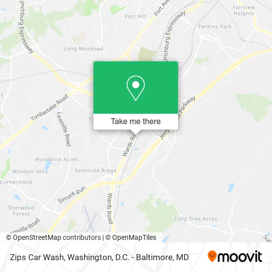 Zips Car Wash map