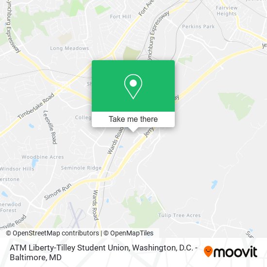 ATM Liberty-Tilley Student Union map