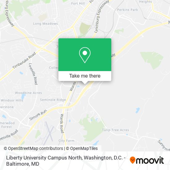 Mapa de Liberty University Campus North