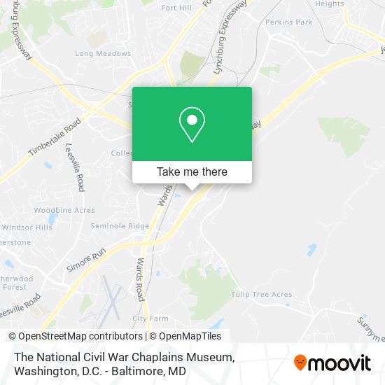 The National Civil War Chaplains Museum map