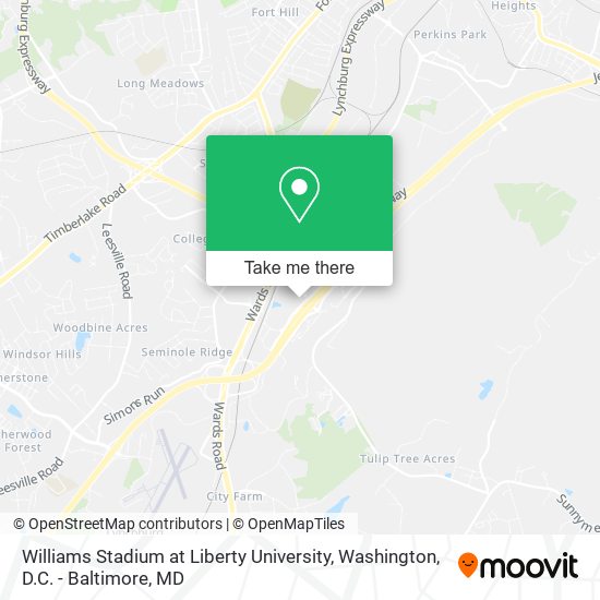 Williams Stadium at Liberty University map