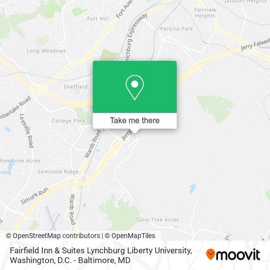Mapa de Fairfield Inn & Suites Lynchburg Liberty University