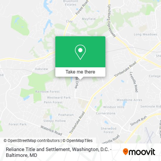 Reliance Title and Settlement map