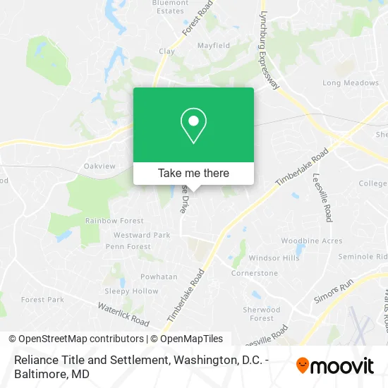 Reliance Title and Settlement map