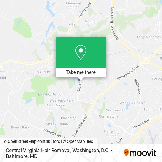 Central Virginia Hair Removal map