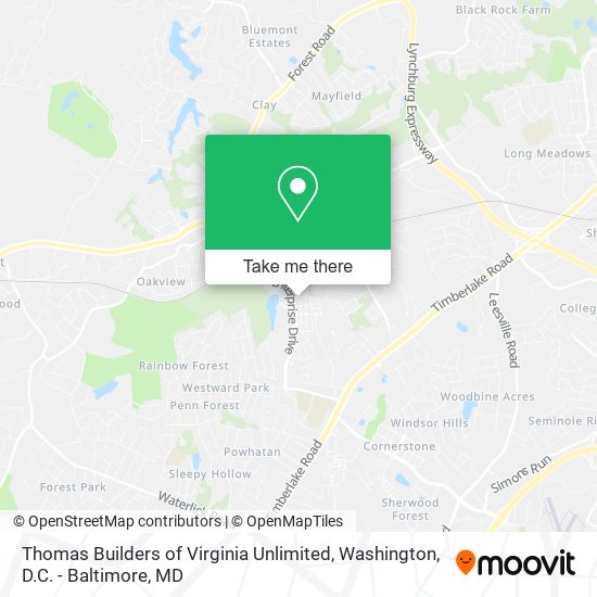Mapa de Thomas Builders of Virginia Unlimited