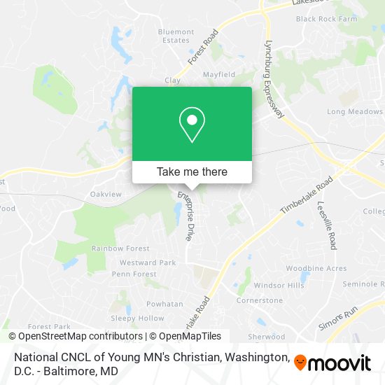 Mapa de National CNCL of Young MN's Christian