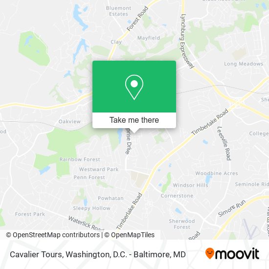 Cavalier Tours map