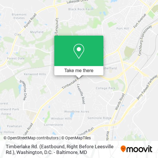 Timberlake Rd. (Eastbound, Right Before Leesville Rd.) map