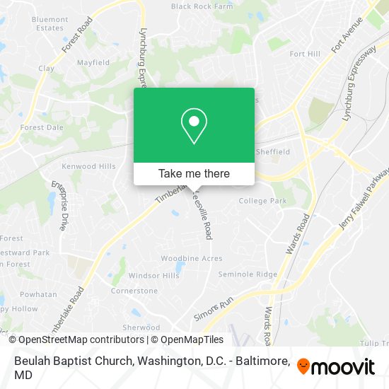 Beulah Baptist Church map