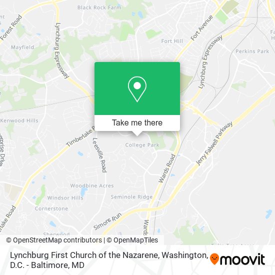 Mapa de Lynchburg First Church of the Nazarene