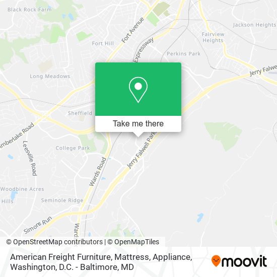 American Freight Furniture, Mattress, Appliance map