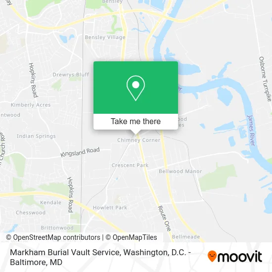 Markham Burial Vault Service map