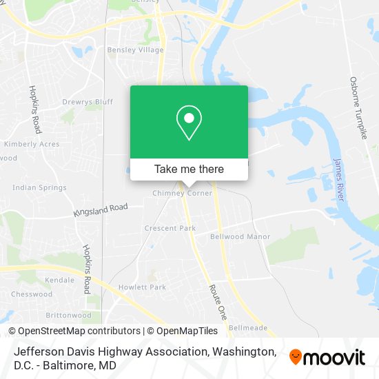 Jefferson Davis Highway Association map