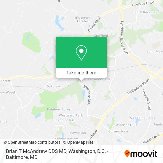 Brian T McAndrew DDS MD map