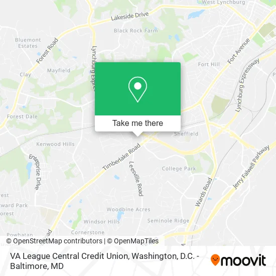 VA League Central Credit Union map