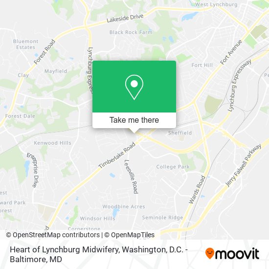 Mapa de Heart of Lynchburg Midwifery