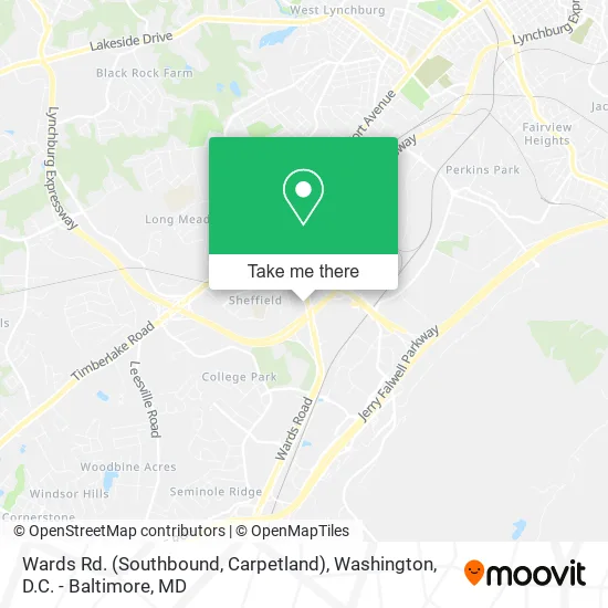 Mapa de Wards Rd. (Southbound, Carpetland)