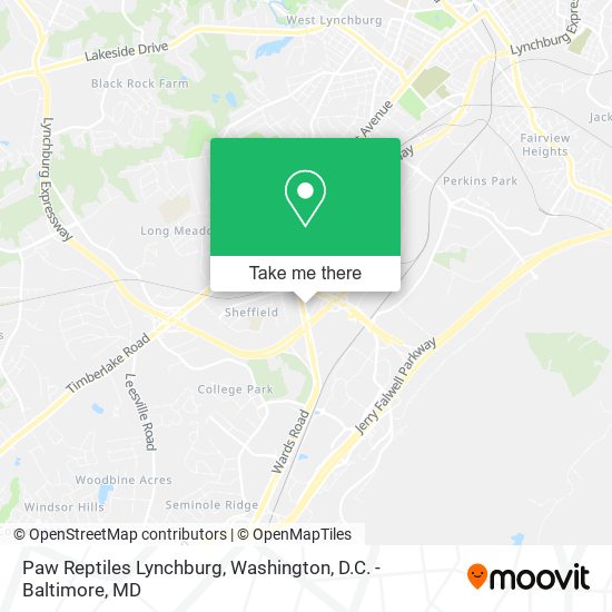 Paw Reptiles Lynchburg map